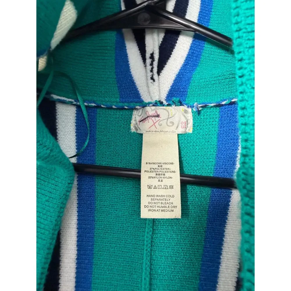 Free People All I Need Stripe Hooded Poncho One Size